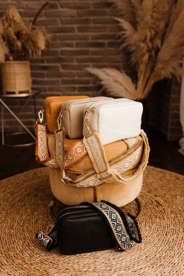 Bolso Bandolera Doble Dorado