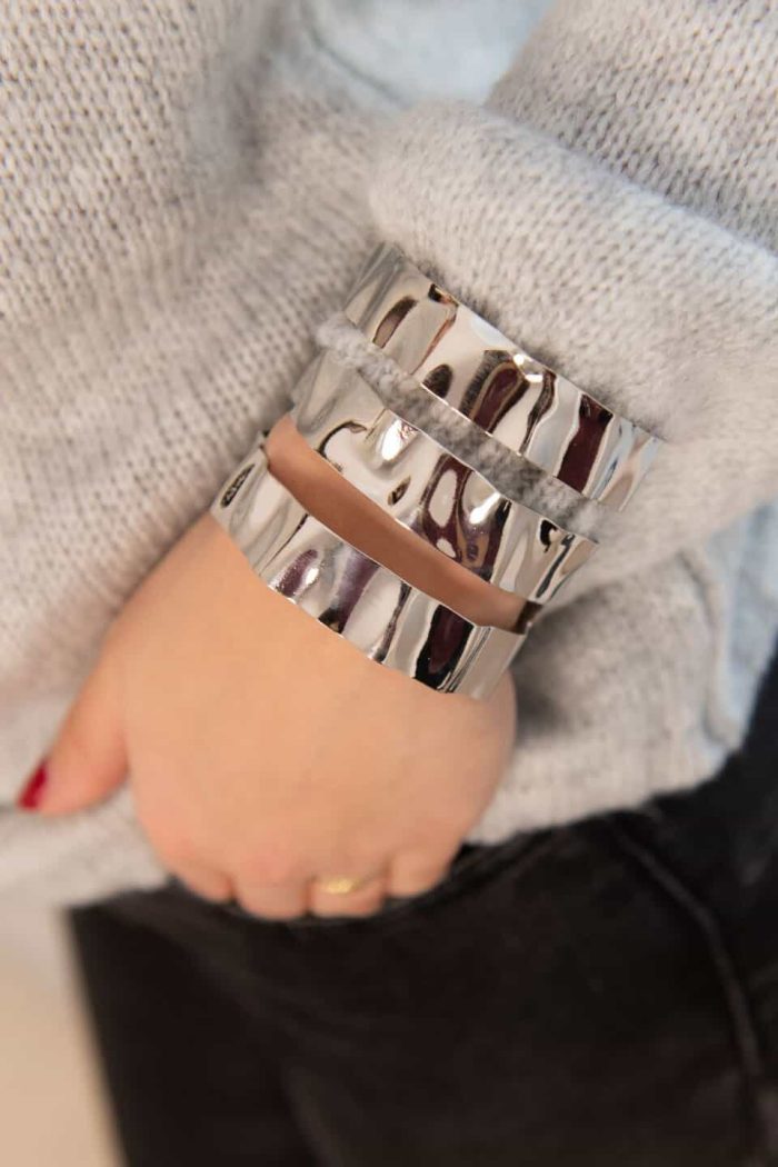 Brazalete Grande Plateado