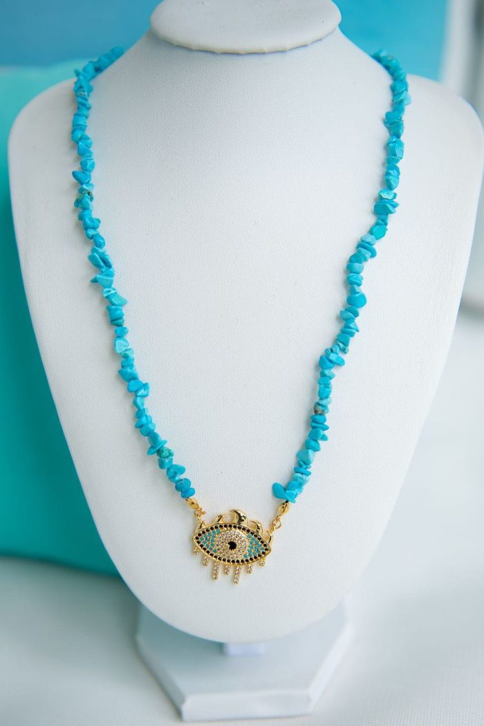 Collar Ojo Turco y Coral