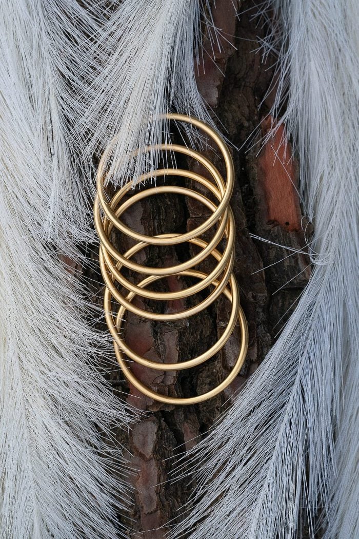 Pulsera pan de oro rígida