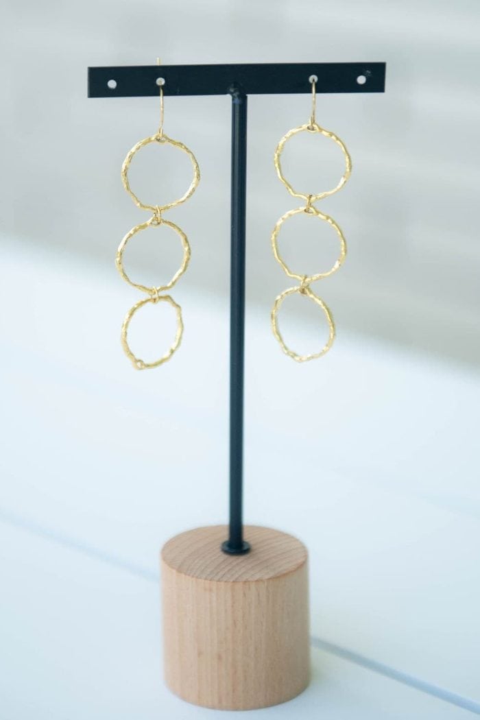 Engraved Three Hoop Earring