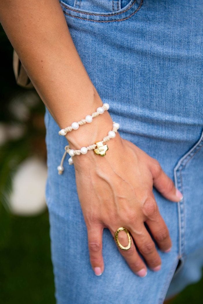 Pulsera Cruz & Perla