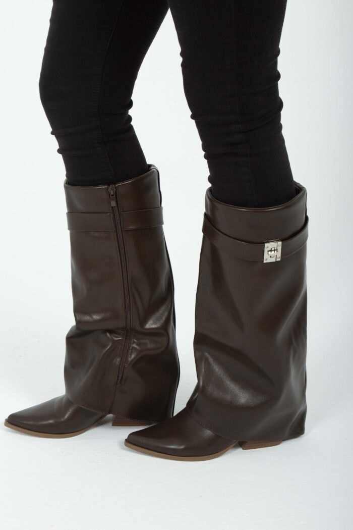 High boot folded buckle