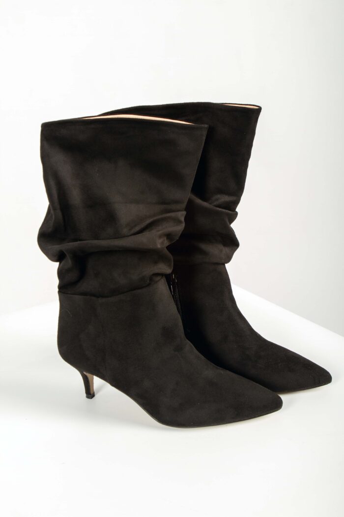 High suede effect ankle boots