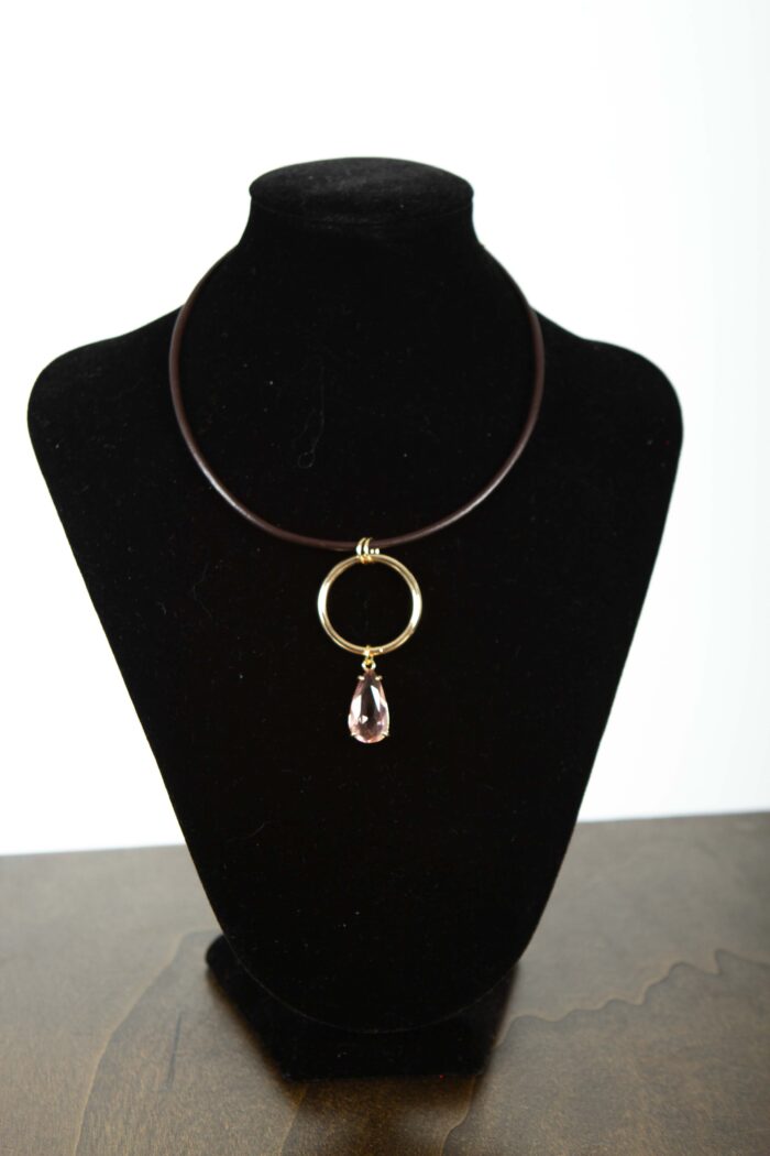 Collar gota cristal rosa