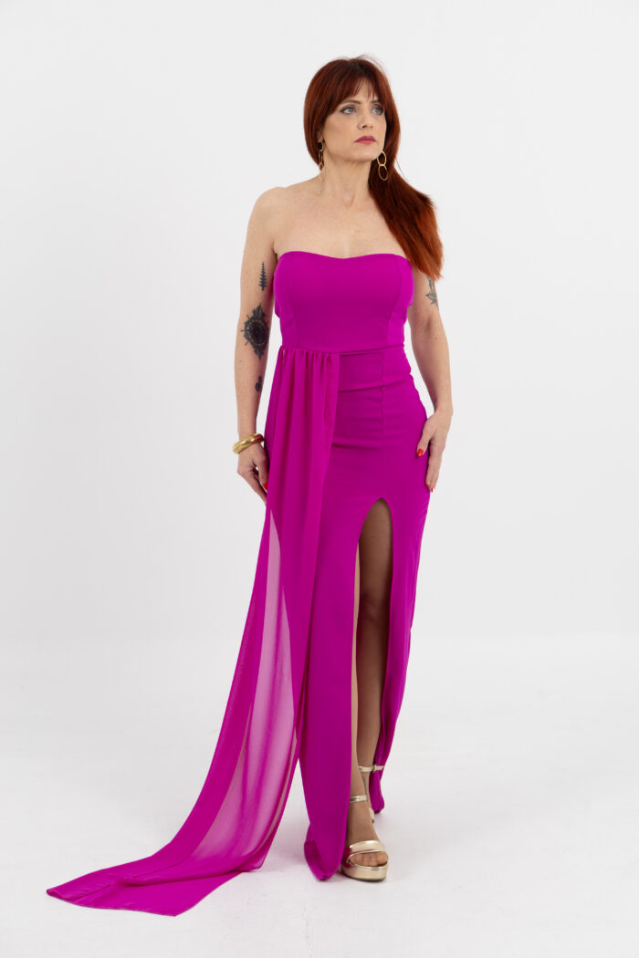 Long Tulle Neck Dress