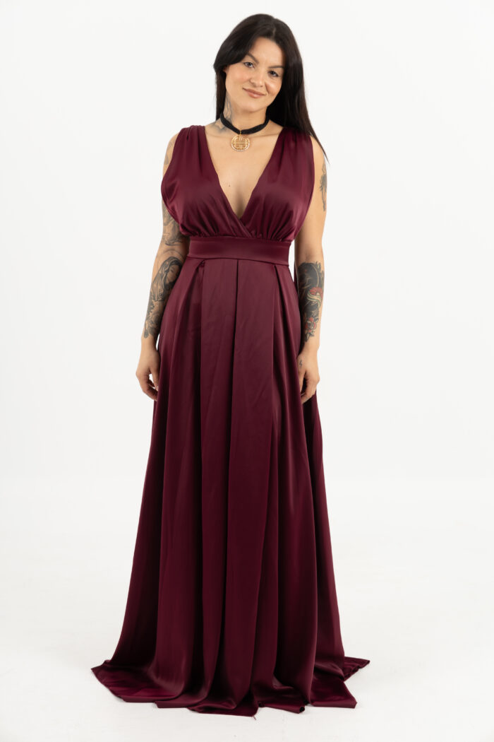 Elegant Burgundy Dress