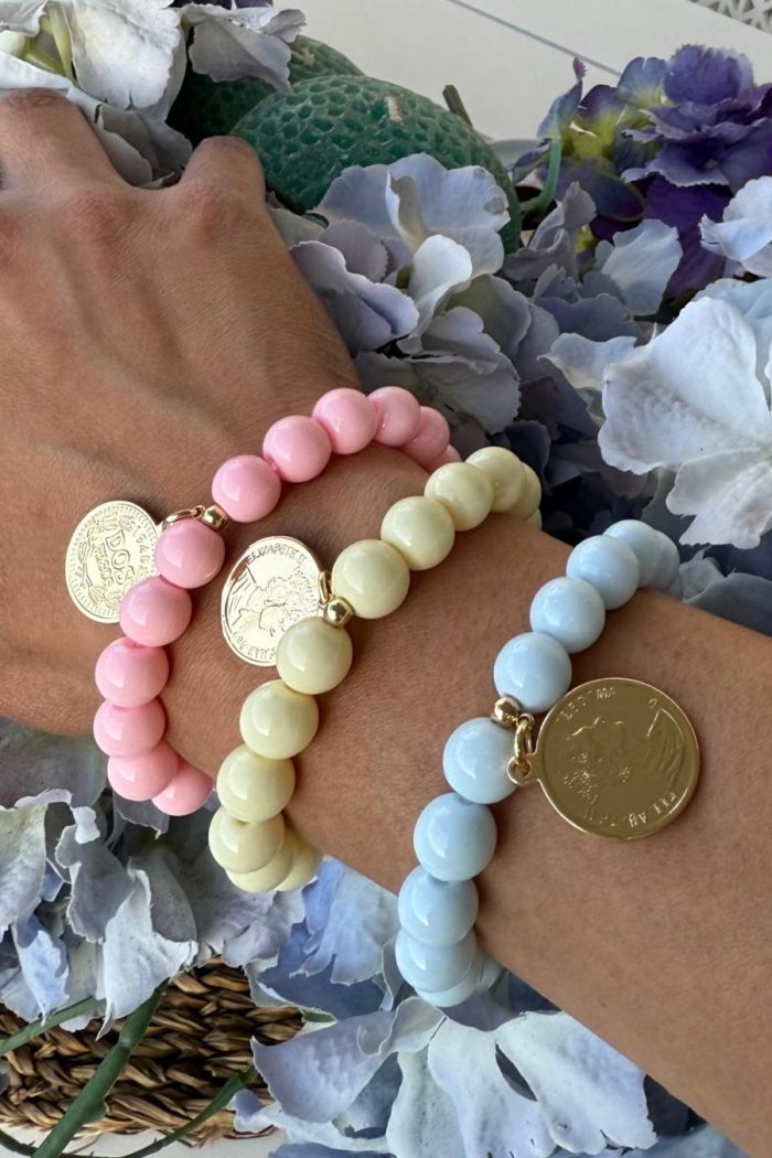 Pulsera Bolitas y Moneda