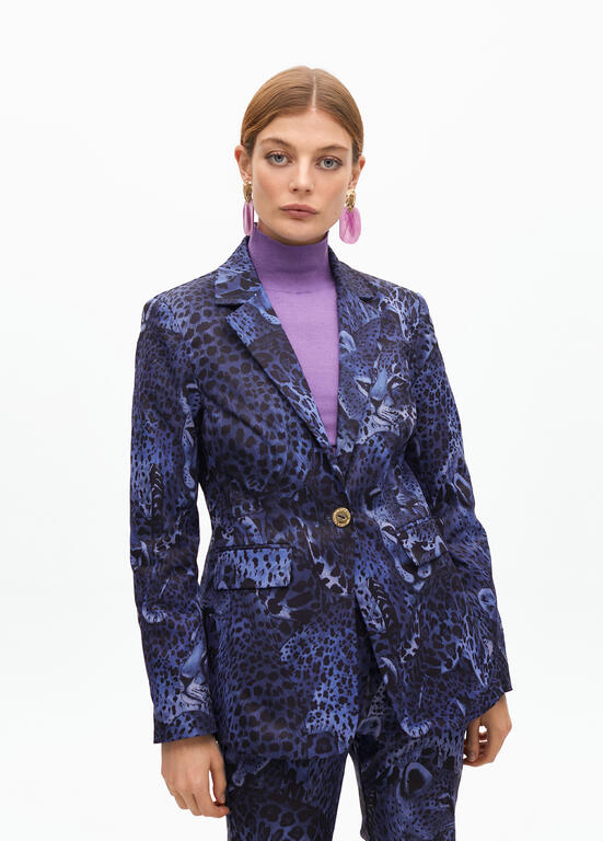Print Blue Blazer