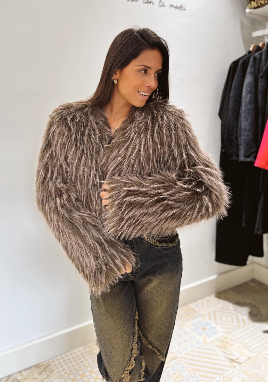 Brown Fur Jacket - Image 3