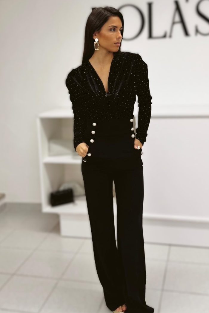 Gold Button Detail Pants