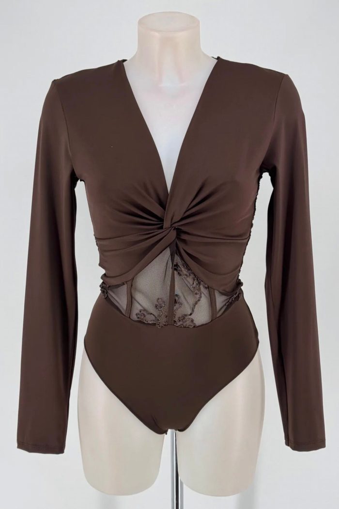 Lycra bodysuit with navel detail