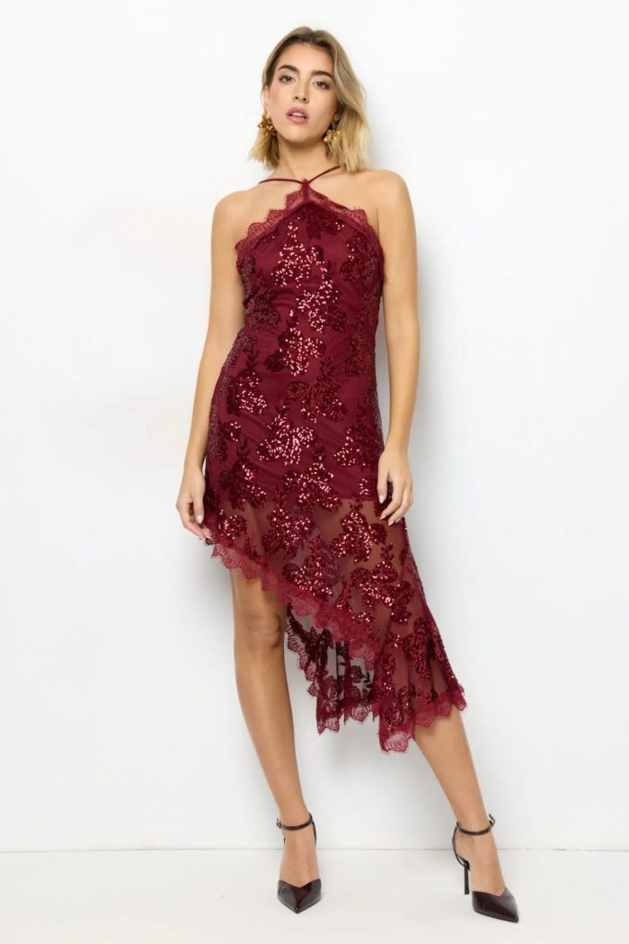 Asymmetrical Sequin Dress