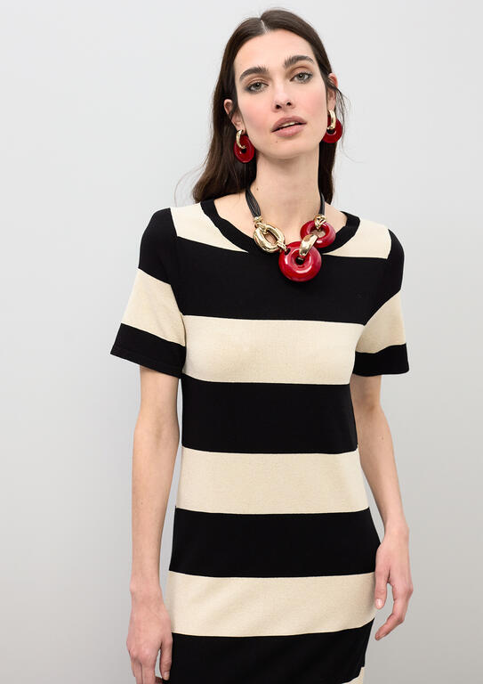 Long Striped Tricot Dress - Image 3