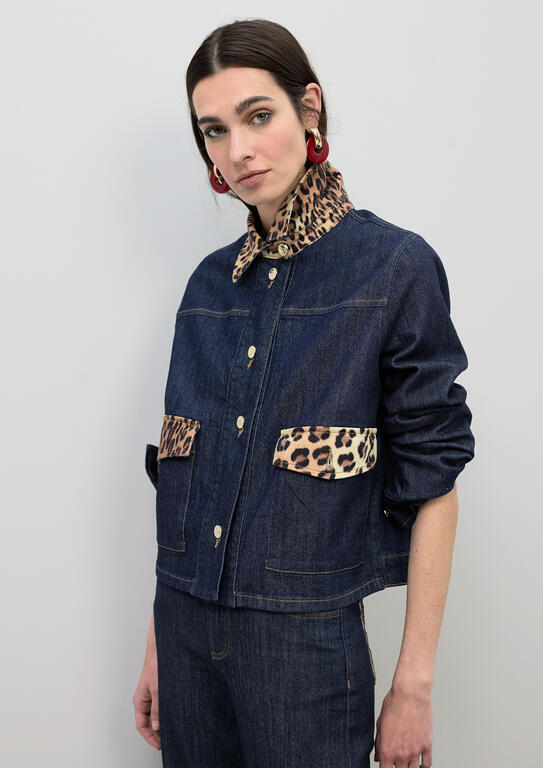 Denim cropped jacket
