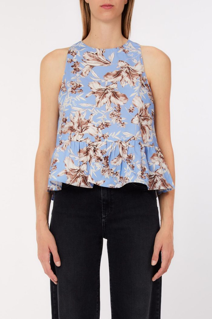 Camisa Floral Sin Mangas