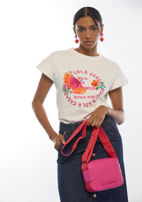 Bolso Bandolera Nylon Fucsia