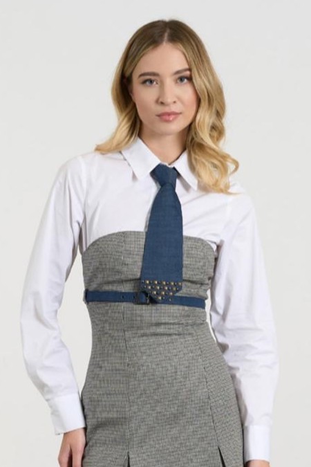 Corbata Denim Tachas